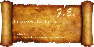 Frankovits Erna névjegykártya